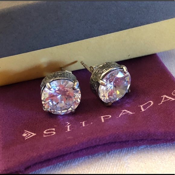 Silpada CROWN JEWEL Cubic Zirconia earrings P2381 - Picture 7 of 16